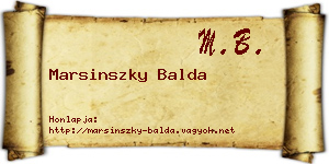 Marsinszky Balda névjegykártya